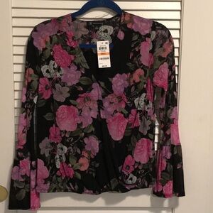NWT INC International blouse - long sleeve w bell - small